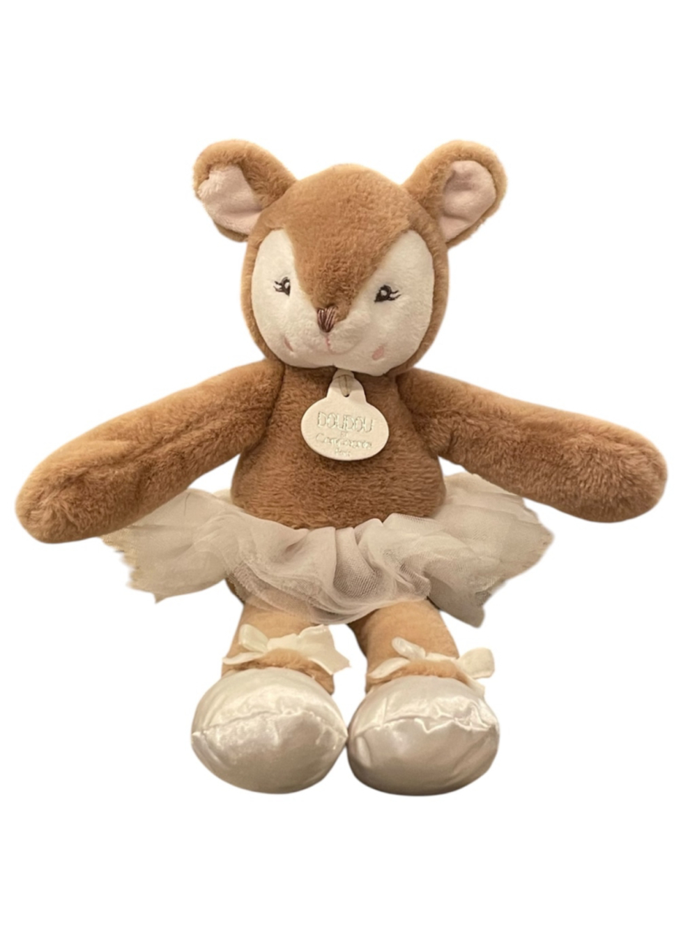 DouDou et Compagnie Paris My Ballerina Fawn Plush Deer Stuffed Animal Tutu 12"